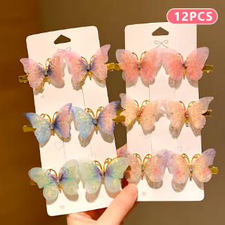 12 pieces of sweet girl butterfly hairpins that do not hurt hair, super nice and cute hairpins