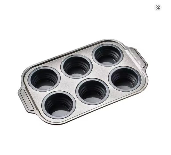 Foldable silicone cake molds, 6-piece and 12-piece press-type cake molds, easy demolding oven baking tools - Image 4