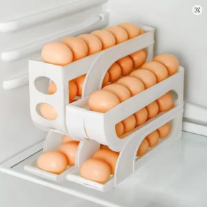 Large Capacity Automatic Egg Roller Household Four Tier Refrigerator Egg Storage Box Space Saving Kitchen Dedicated